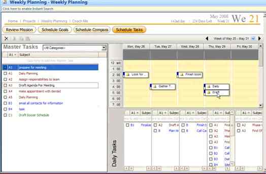 Franklin Covey Software Weekly Planning wizard